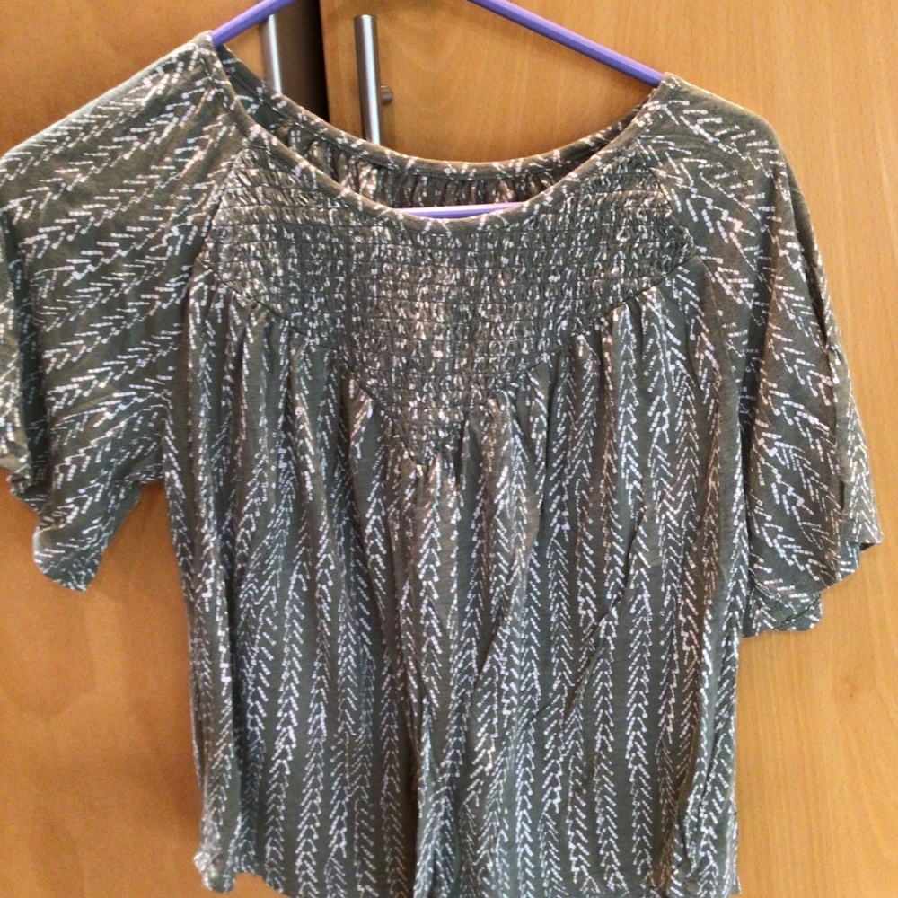 Smocked Top With Flutter Sleeves - image 1